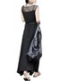 Black Folds Casual Shift Maxi Dress With Belt